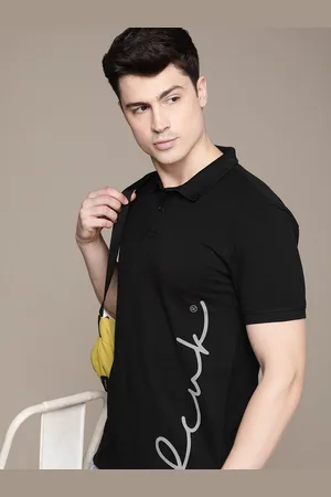 French Connection Brand Logo Printed Polo Collar Pure Cotton T-shirt