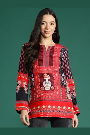DressBerry Colourblocked Ethnic Printed A-Line Top