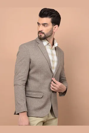 Crimsoune Club Self Design Notched Lapel Single-Breasted Regular Fit Blazer