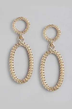 Forever New Gold-Plated Oval Drop Earrings
