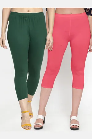 GRACIT Women Set of 2 Green & Pink Capris