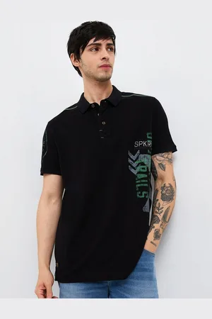 SPYKAR Men Graphic Printed Polo Collar Cotton T-shirt