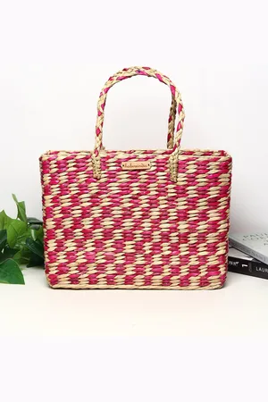 HABERE INDIA Pink Shopper Tote Bag