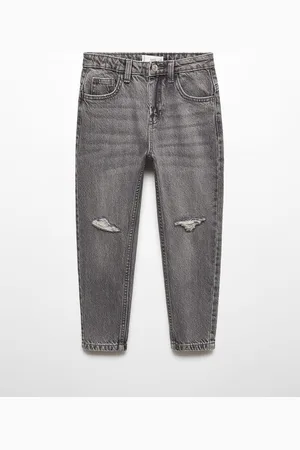 MANGO Boys Cotton Slash Knee Light Fade Jeans
