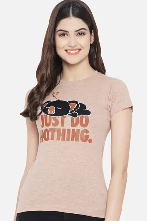 Corsica Women Regular Fit Graphic Printed Round Neck Cotton T-shirt