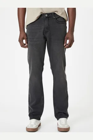 Koton Men Straight Fit Mid-Rise Clean Look Stretchable Jeans