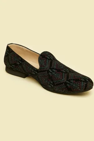 Manyavar Men Sequined Loafer Style Ethnic Mojaris