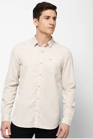 Wrangler Men White Solid Slim Fit Casual Shirt