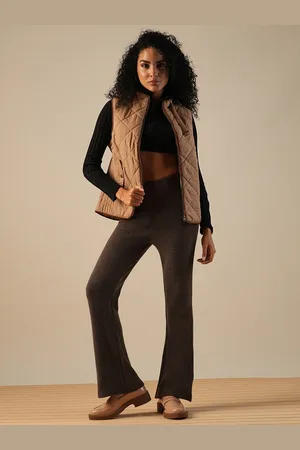 Globus Women Self Design High-Rise Flared Treggings