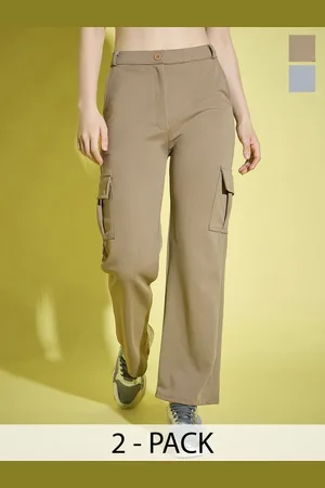 BuyNewTrend Women Relaxed High-Rise Cargos Trousers