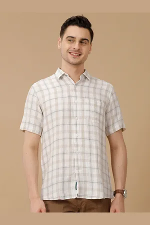 Linen Club Men Contemporary Slim Fit Checked Opaque Casual Shirt