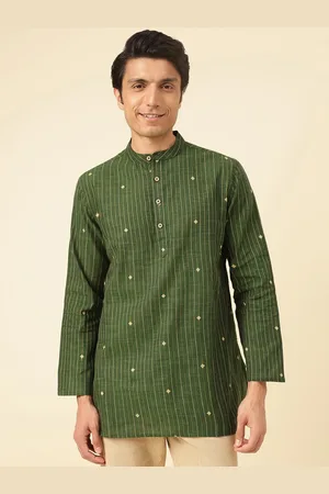 Fabindia Printed Band Collar Straight Kurta