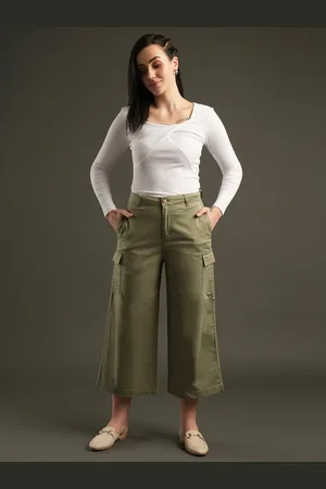 Globus Women Relaxed Cotton Mid-Rise Trousers