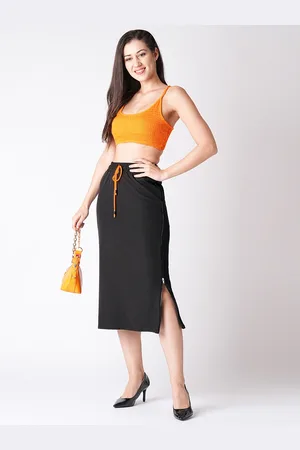 Globus Black Straight Midi Skirt