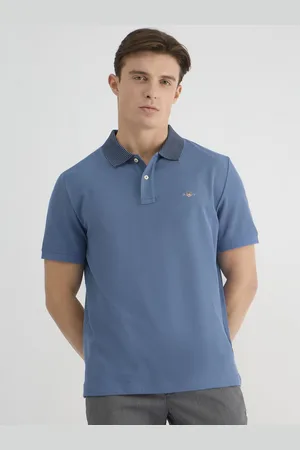 GANT Men Solid Polo Collar Cotton T-shirt