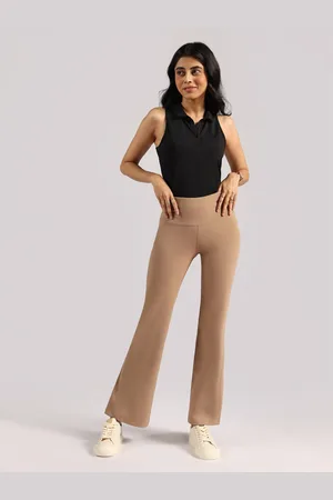 BlissClub Women Relaxed Bootcut Trousers Flared High-Rise Trousers