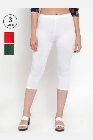 GRACIT Pack of 3 Women White & Red Capris