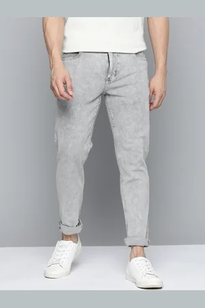Mast & Harbour Men Grey Slim Tapered Fit Heavy Fade Stretchable Jeans