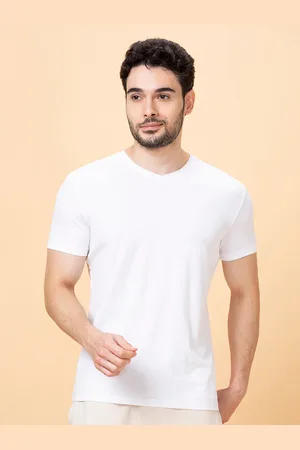 Being Human Cotton V-Neck Short Sleeves Raw Edge Casual T-shirt
