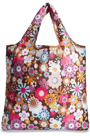 TEAL Floral Printed Oversized PU Tote Bag