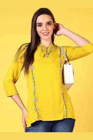 V-Mart Floral Thread Work Thread Work Kurti