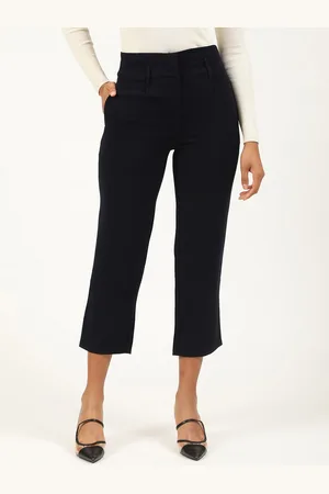CENTRESTAGE Women Navy Blue Straight Fit Culottes Trousers