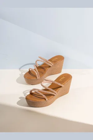 Inc 5 Striped Party High-Top Wedge Sandals