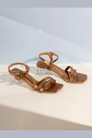 Inc 5 Striped Party Block Sandals with Buckles