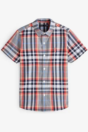 Next Boys Pure Cotton Tartan Checks Opaque Checked Casual Shirt