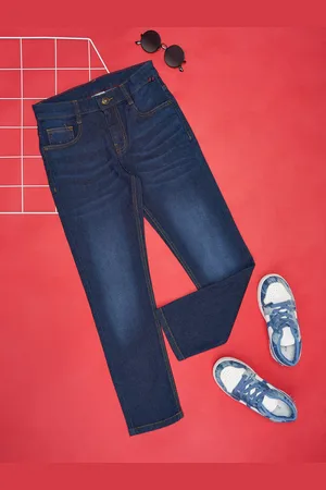 Pantaloons Boys Slim Fit Clean Look Light Fade Honeycomb Stretchable Jeans
