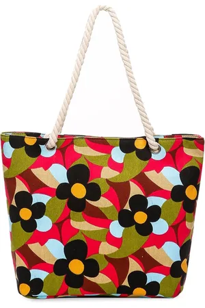Diva Dale Green Floral Printed Oversized Shopper Tote Bag