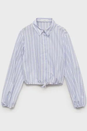 MANGO Girls Striped Shirt With Adjustable Waist
