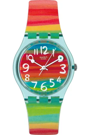 Swatch Unisex Multicoloured Printed Dial & Multicoloured Ceramic Straps Analogue Watch