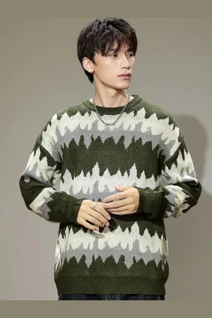 HERE&NOW Men Printed Pullover Sweaters