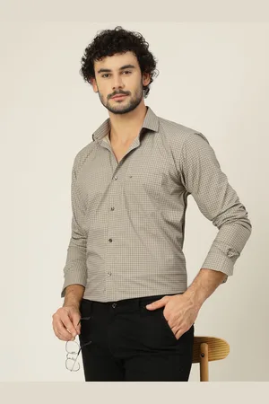 JADEBERRY Men Classic Slim Fit Micro Checks Opaque Checked Party Shirt