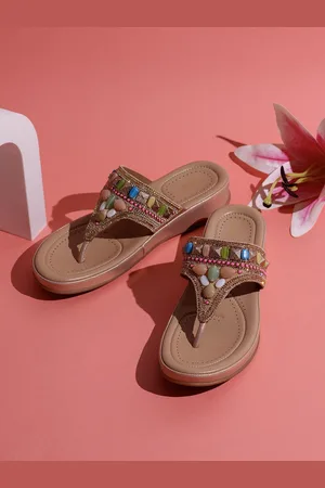 Inc 5 Women Embellished Ethnic T-Strap Flats with Bows