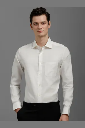 Louis Philippe Men Classic Slim Fit Grid Tattersall Checked Cotton Formal Shirt