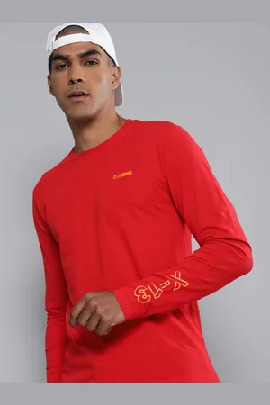 HRX Men Red Printed Pure Cotton T-shirt