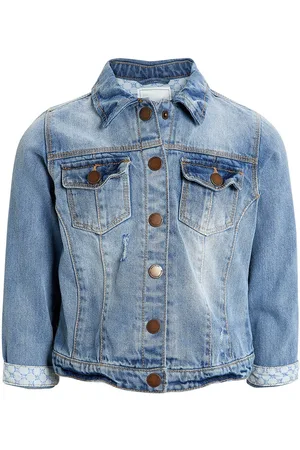 Next Girls Pure Cotton Washed Effect Light Fade Denim Jacket