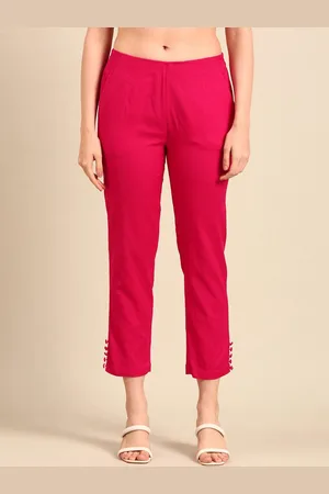 De Moza Women Solid Cigerette Trousers