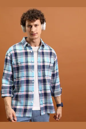 Highlander Men Oversized Double Pocket Flannel Overshirt