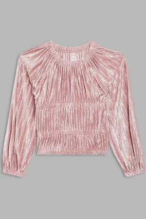 Blue Giraffe Girls Peach-Coloured Pullover Sweatshirt