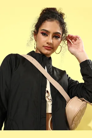 HARVARD Women Classic Black Solid Oversized Layer Jacket
