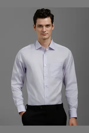 Louis Philippe Men Classic Slim Fit Spread Collar Floral Printed Cotton Formal Shirt