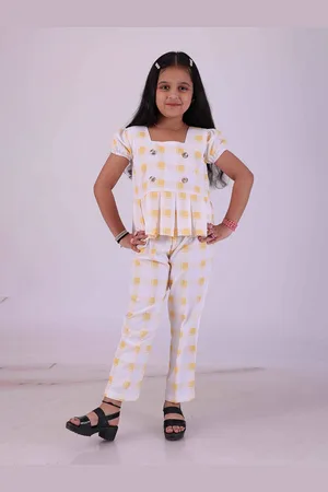 BAESD Girls Checked Peplum Top With Capris