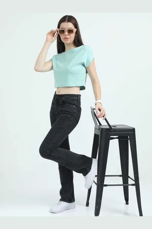 Mast & Harbour Women Comfort Bootcut High-Rise Light Fade Stretchable Jeans