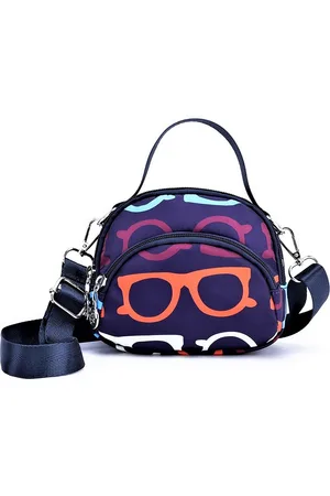 Diva Dale Navy Blue Printed Multi-Pockets Sling Bag
