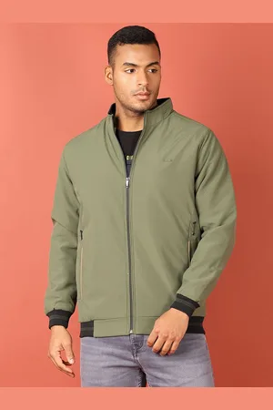 V-Mart Men Mock Collar Solid Cotton Casual Bomber Jacket