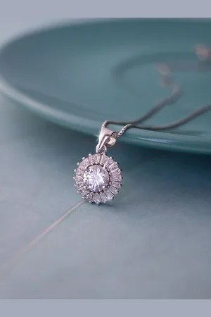MANNASH Silver-Toned Sterling Silver Rhodium-Plated Necklace