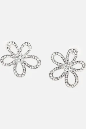 Kazo Silver-Plated Stone Studded Studs Earrings